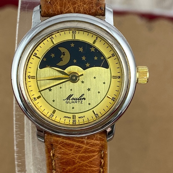 Vintage Other - Vintage Moulin Moon Phase Designer Watch